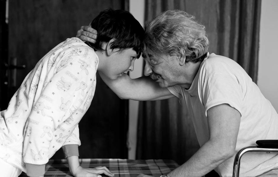 An affectionate gesture: Ruveyda’s father and son