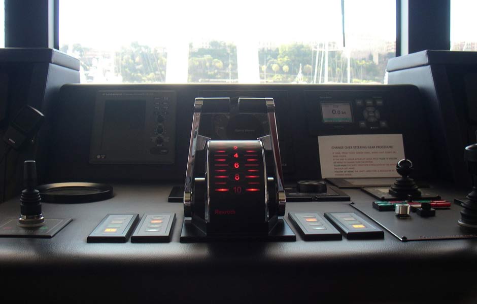 steering-controls-of-yacht the steering controls of a yacht