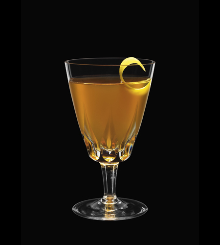 The Gatsby cocktail, served with cubed ice in a coupette glass The Gatsby cocktail, served with cubed ice in a coupette glass