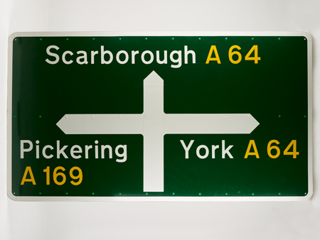 Margaret Calvert and Jock Kinneir motorway signage system of the 1960