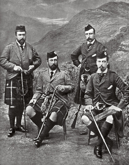 Prince Albert and His Sons: Albert, Prince of Wales, Arthur, Duke of Connaught, and Leopold, Duke of Albany, 19th century. Private collection. © Private Collection / Ken Welsh / The Bridgeman Art Library