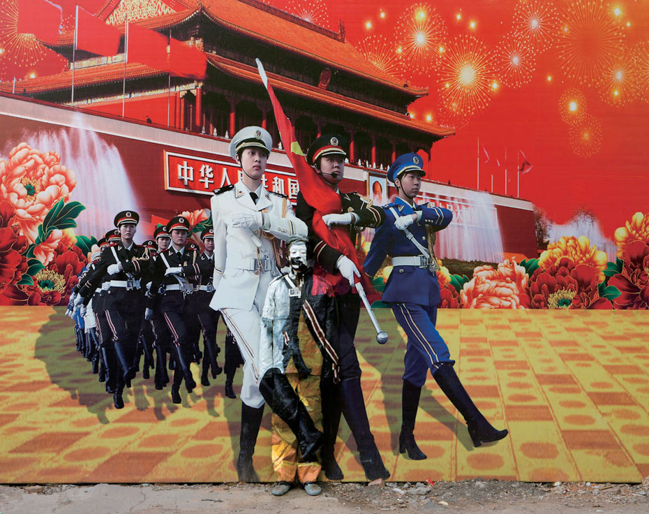 No. 99, Three Goddesses, 2012. Liu Bolin. From Hidden In The City. Courtesy of the artist and Galerie Paris-Beijing