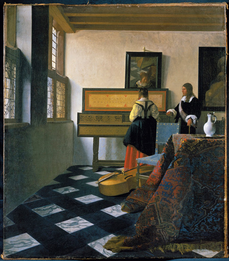 Johannes Vermeer (1632 - 1675) The Music Lesson, about 1662-3 Oil on canvas 73.3 x 64.5 cm Royal Collection Trust © Her Majesty Queen Elizabeth II 2013