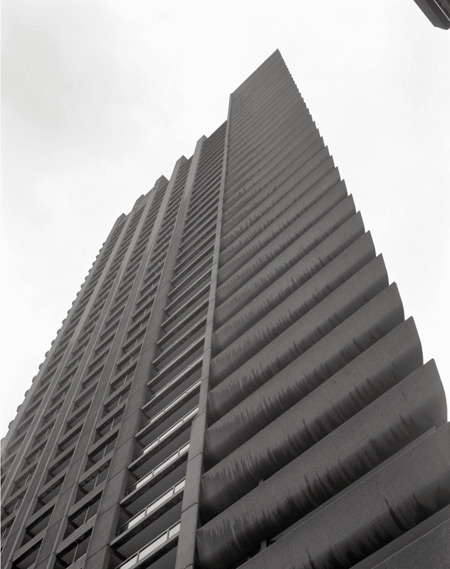 Looking up at Cromwell Tower