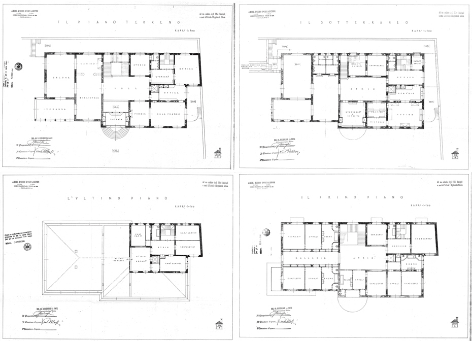 Villa Necchi floor plans