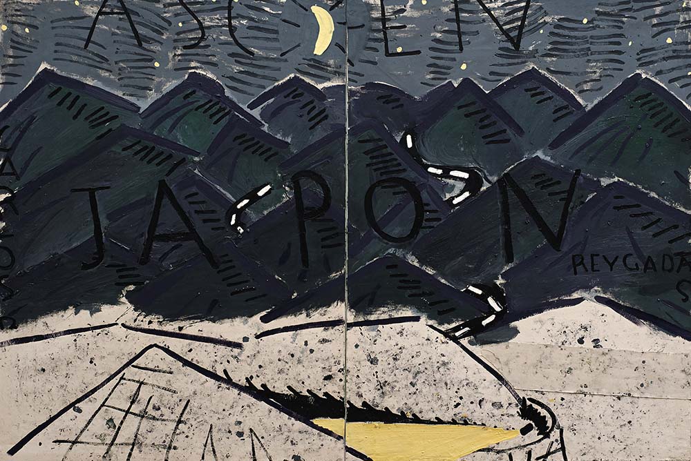 ROSE WYLIE_Japon Driving(film note)2009OilonCanvas183x336cm
