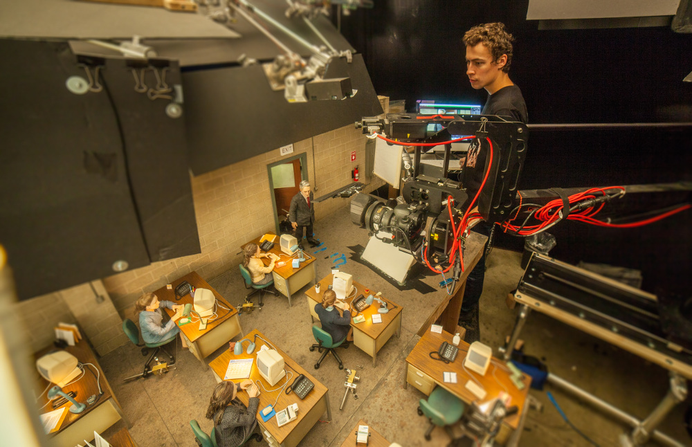 Animator, Dan Mackenzie on the set of the animated stop motion film, ANOMALISA, by Paramount Pictures Photo Credit: © 2015 Paramount Pictures. All Rights Reserved.