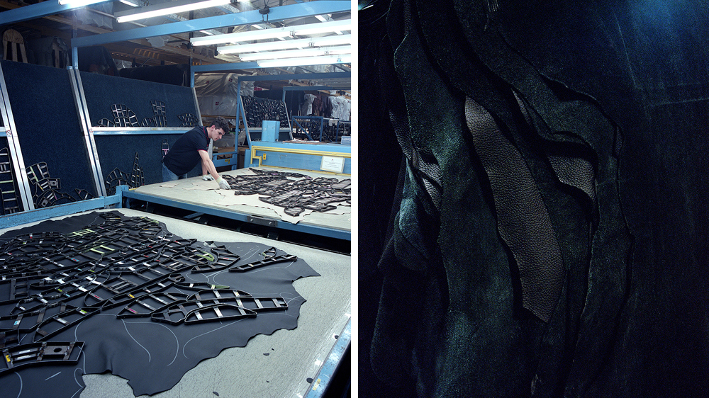 Inside the Bridge of Weir leather factory – Photographs by Tobias Harvey Composite