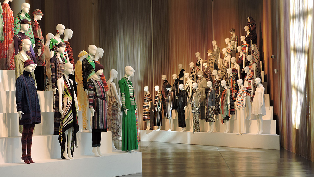 The Forms of Fashion installation of Missoni garments dating from 1953 to 2014 at MISSONI, L’ARTE, IL COLORE, 2015