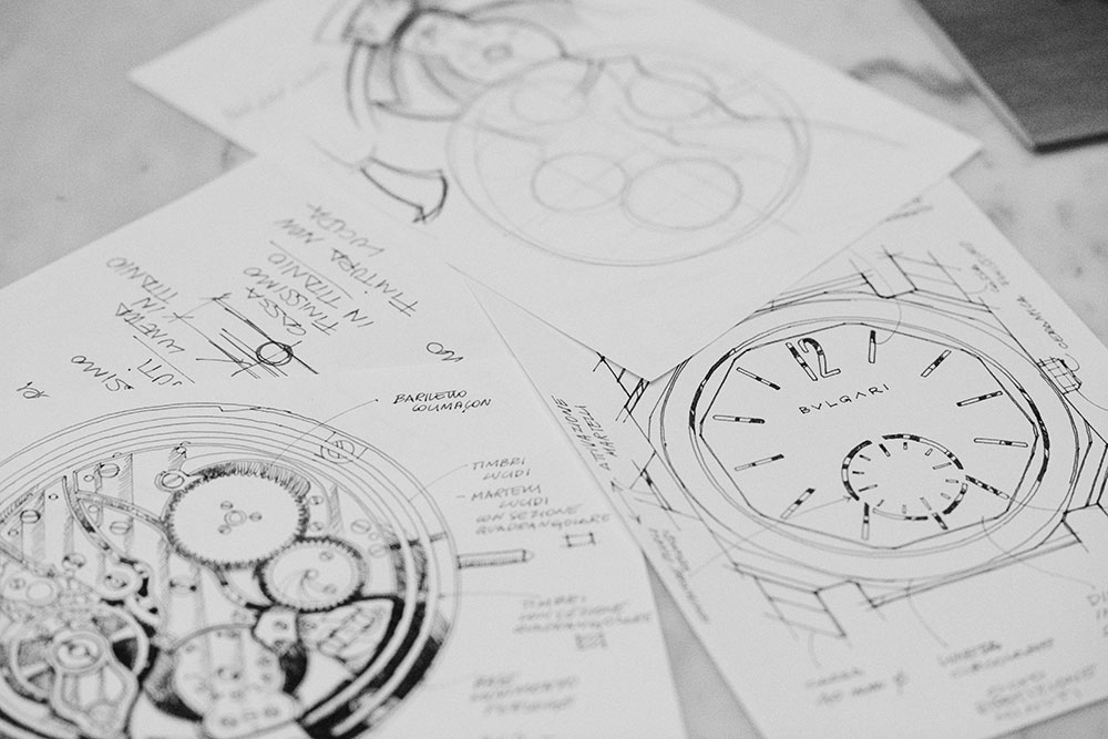 Sketches of the Octo Finissimo Minute Repeater Bulgari